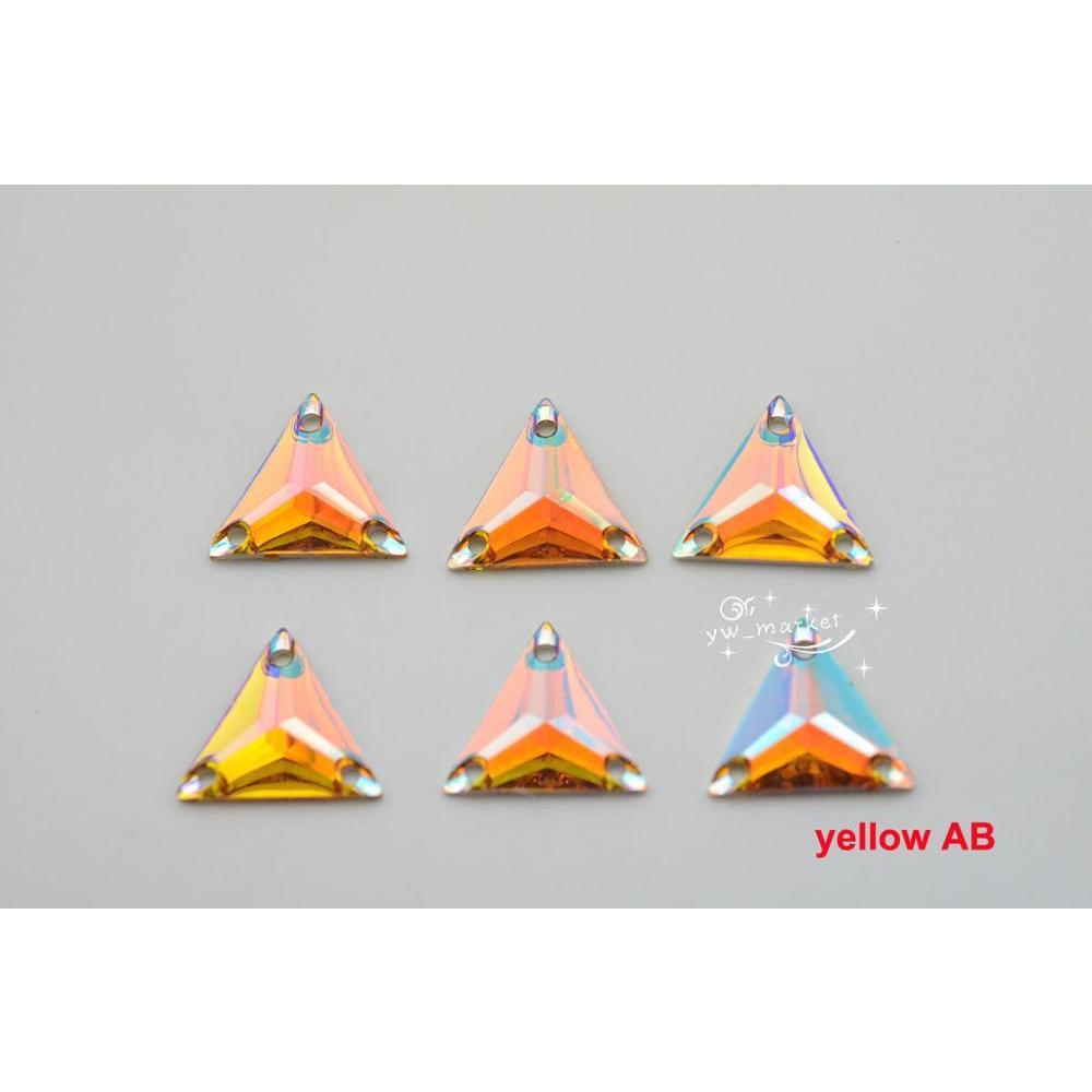 16mm Acrylic beads Triangle Color AB Sew On Flat Back  clothes  sew on dress diy