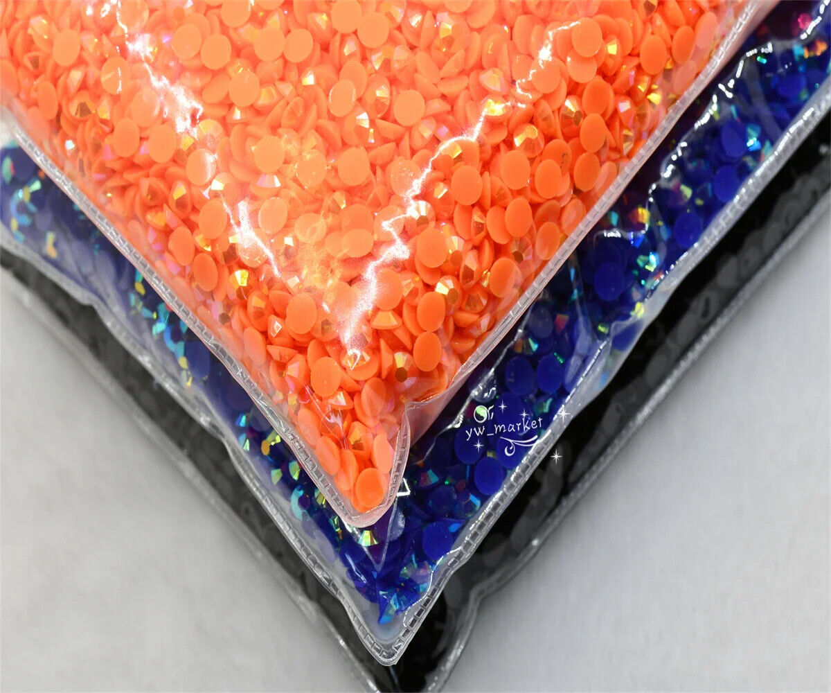 Glue On Crystal Resin Rhinestone Jelly Gems Flatback DIY Non HotFix Wholesale