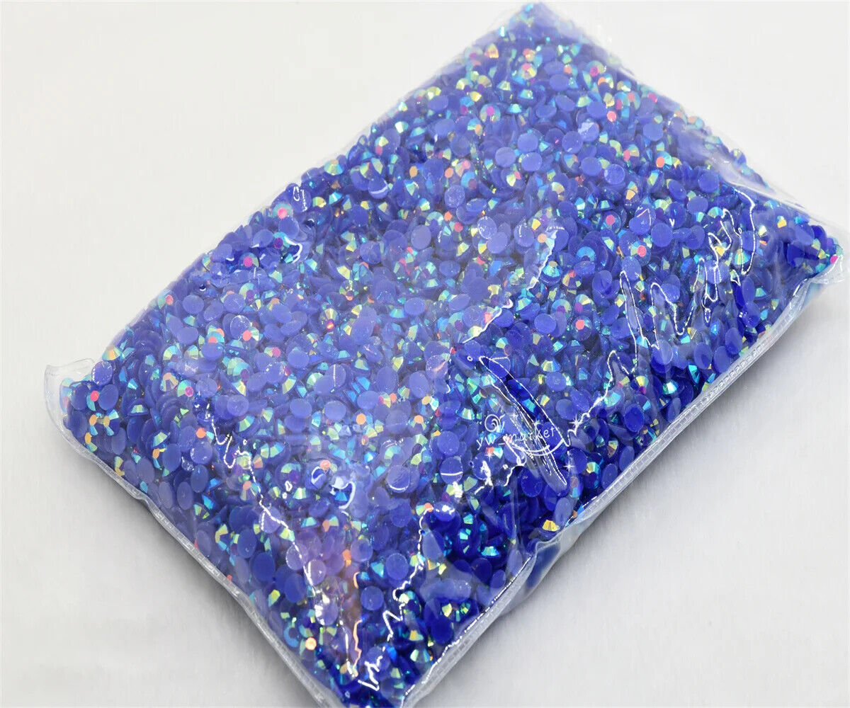 Glue On Crystal Resin Rhinestone Jelly Gems Flatback DIY Non HotFix Wholesale