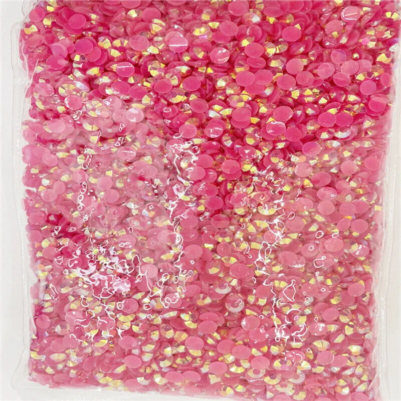 Glue On Crystal Resin Rhinestone Jelly Gems Flatback DIY Non HotFix Wholesale