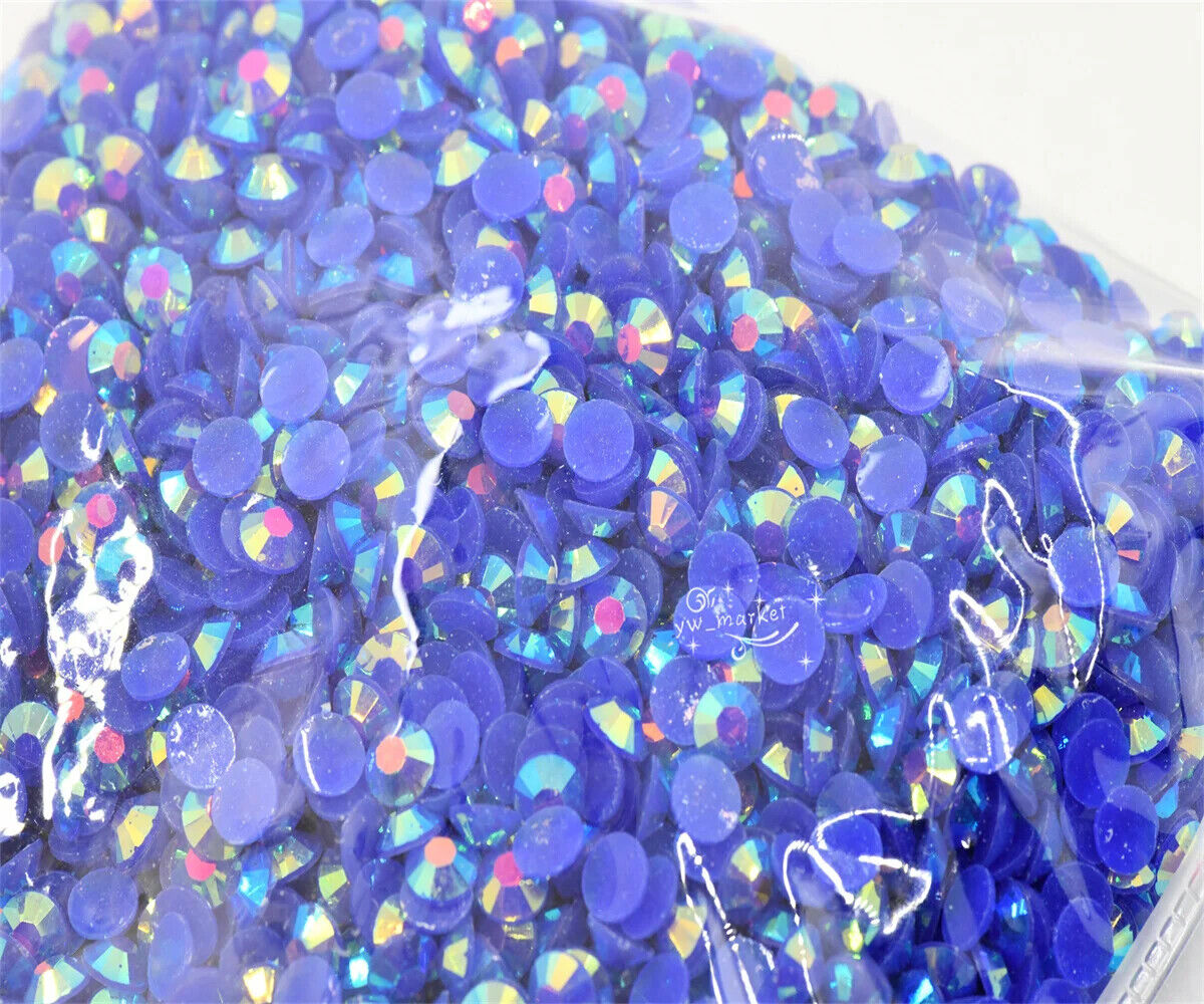 Glue On Crystal Resin Rhinestone Jelly Gems Flatback DIY Non HotFix Wholesale