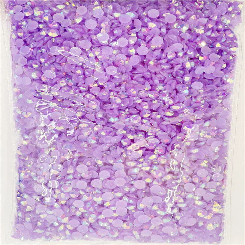 Glue On Crystal Resin Rhinestone Jelly Gems Flatback DIY Non HotFix Wholesale