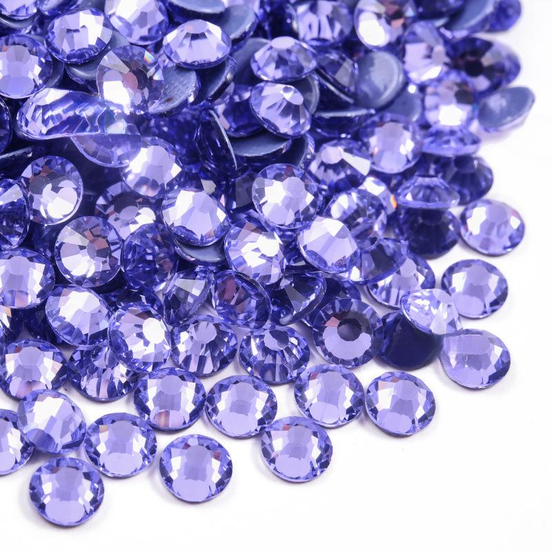 purple series  Hotfix rhinestones Flatback Crystal Iron On Round Stones for clothing Decoration Crafts  Dress diamond