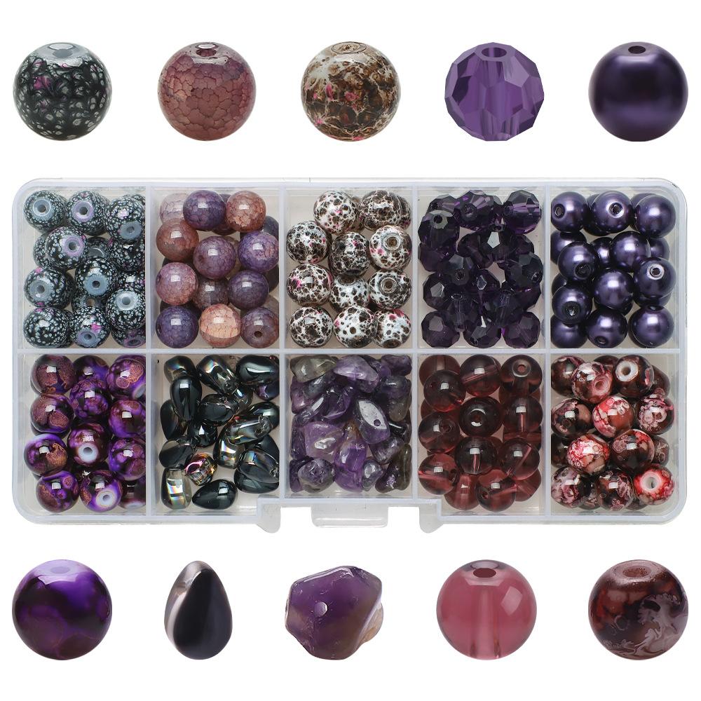 10 grid color series multi-crack bursting flower beads glass crystal loose beads DIY bracelet beaded material package