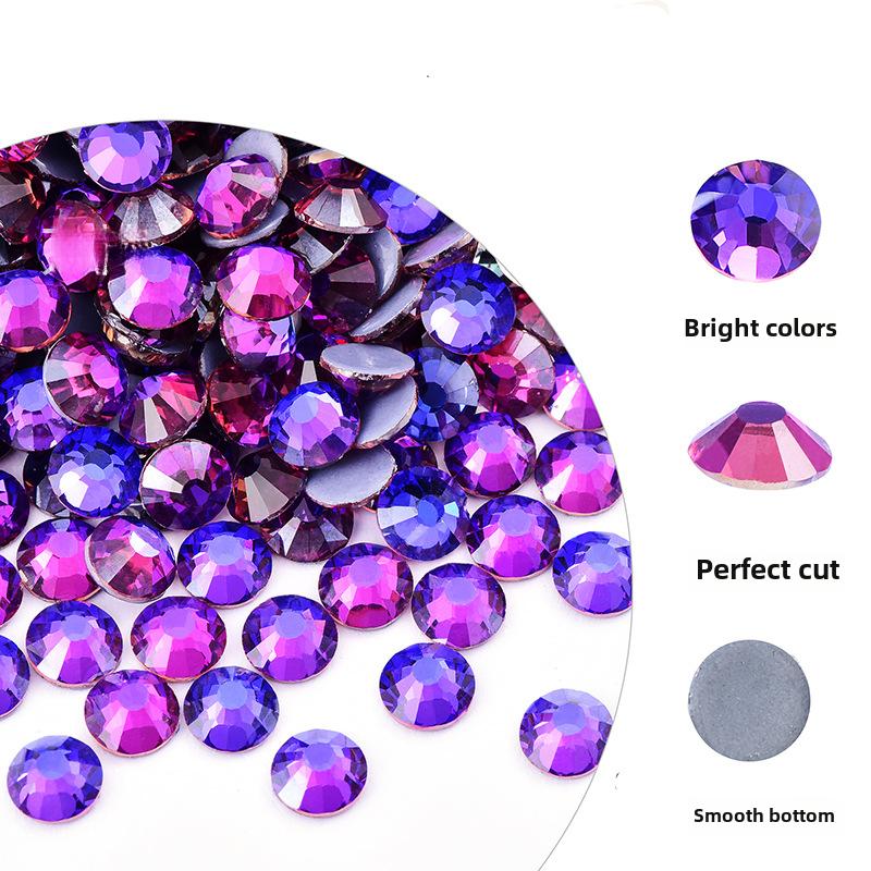 purple series  Hotfix rhinestones Flatback Crystal Iron On Round Stones for clothing Decoration Crafts  Dress diamond