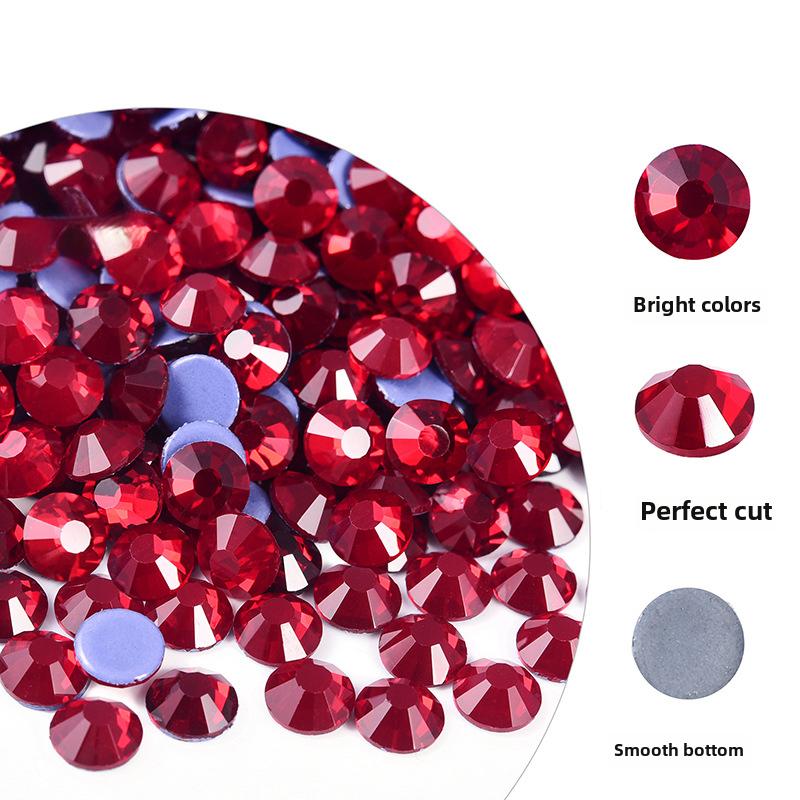 red series Hotfix rhinestones Flatback Crystal Iron On Round Stones for clothing Decoration Crafts  Dress diamond