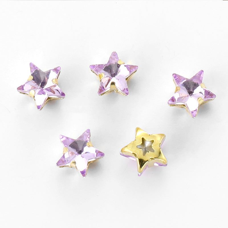 10mm Star Crystal Plated Rhinestone Glue On Stars Multiple Color Glass Beads Jewelri Make 100pcs