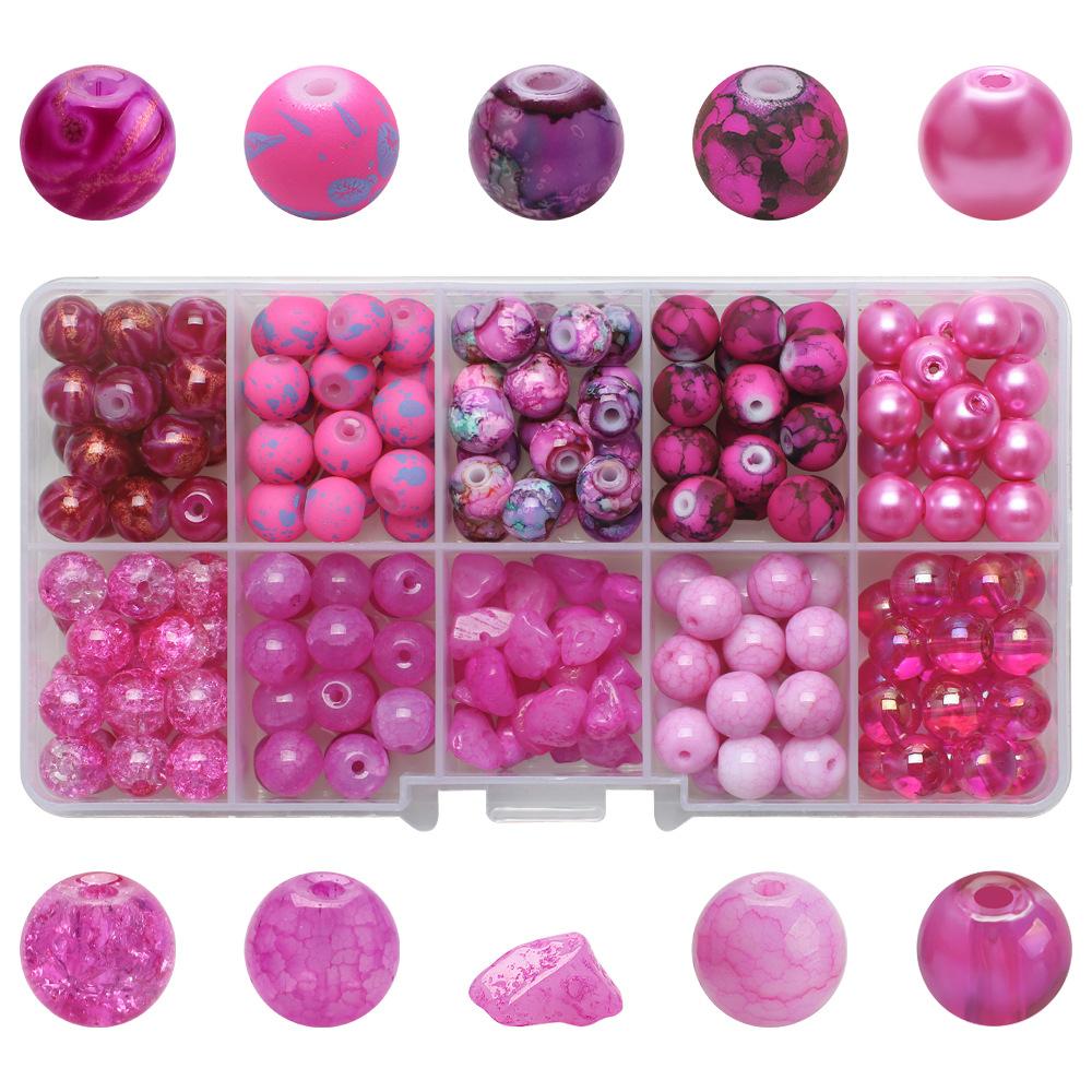 10 grid color series multi-crack bursting flower beads glass crystal loose beads DIY bracelet beaded material package