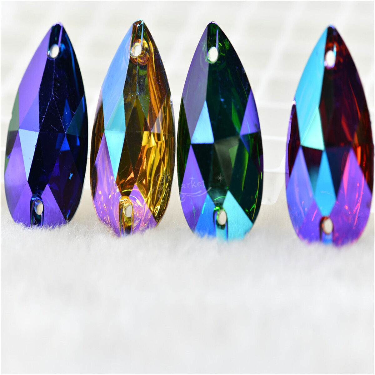 Resin Flatback Teardrop rhinestones Crystals AB Stones sew on dress clothes DIY