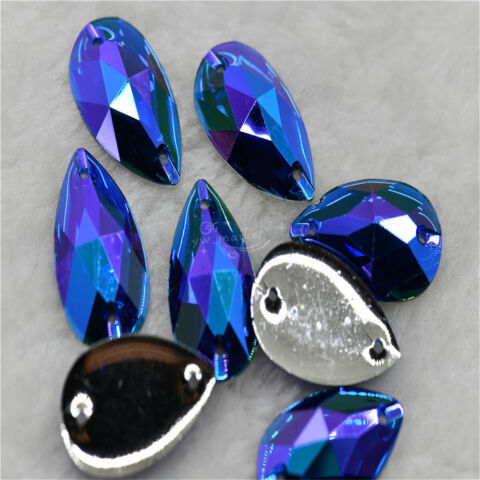 Resin Flatback Teardrop rhinestones Crystals AB Stones sew on dress clothes DIY