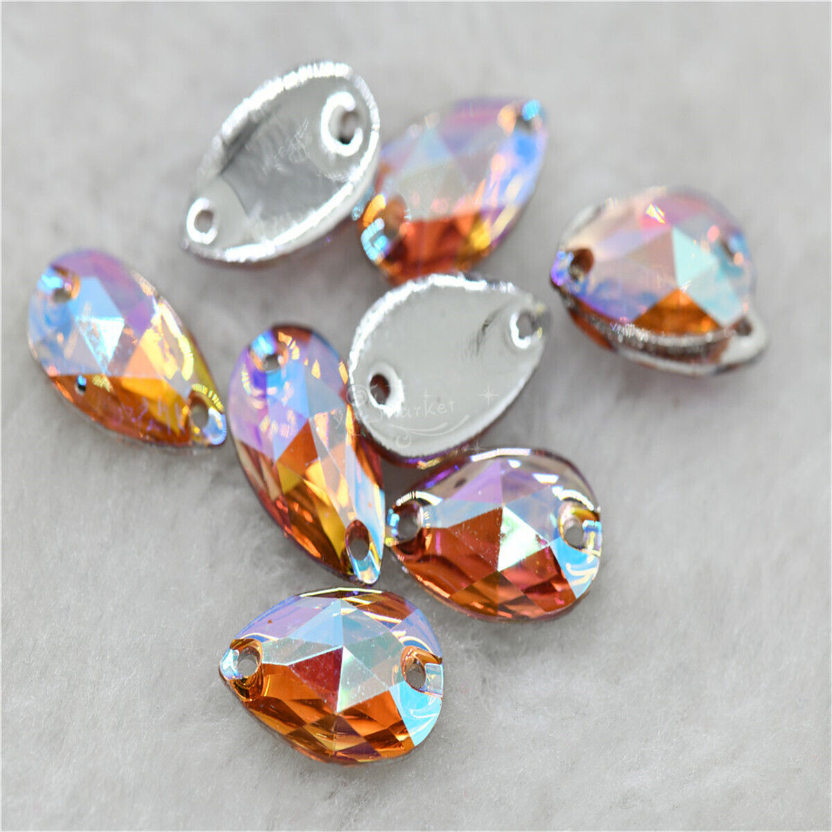 Resin Flatback Teardrop rhinestones Crystals AB Stones sew on dress clothes DIY