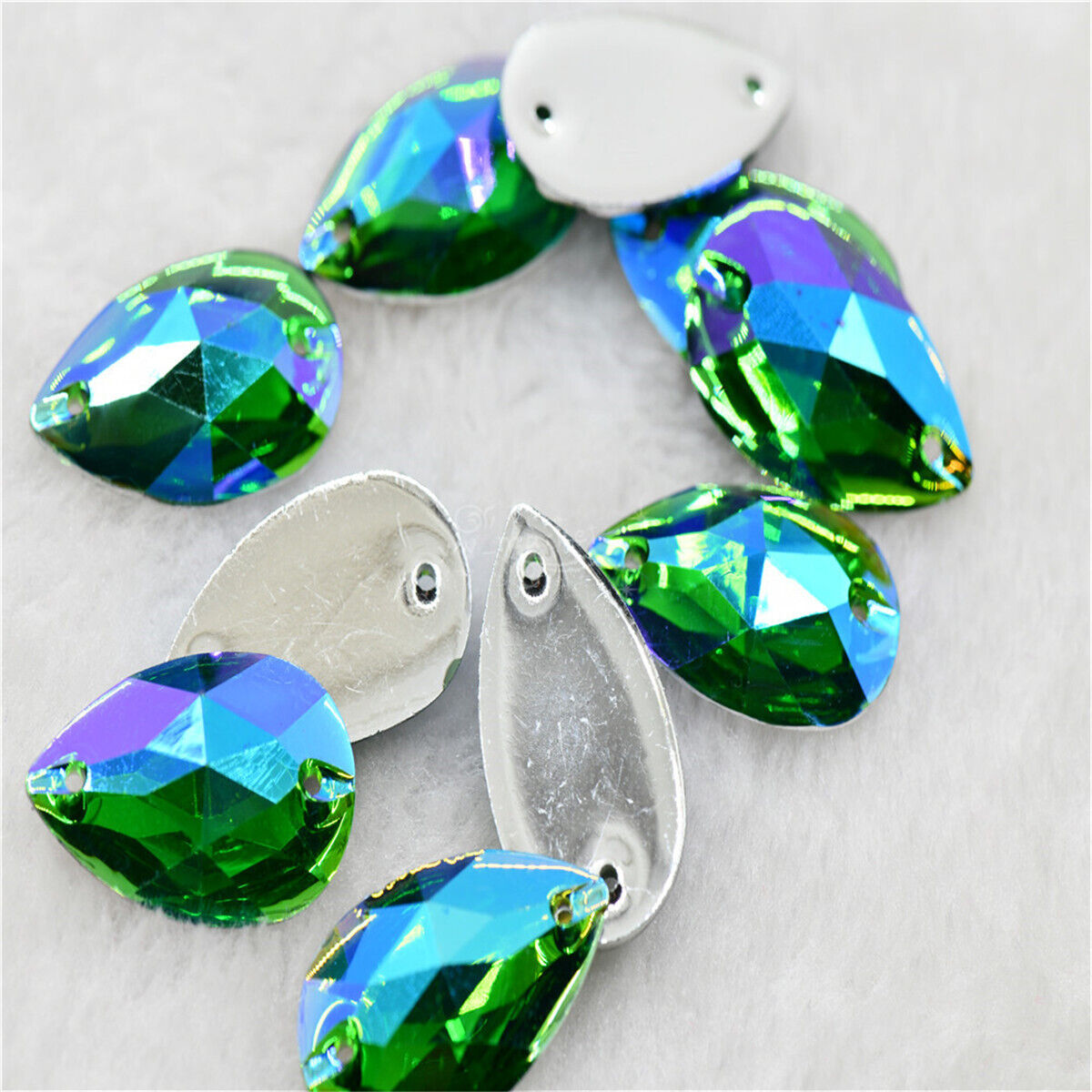 Resin Flatback Teardrop rhinestones Crystals AB Stones sew on dress clothes DIY