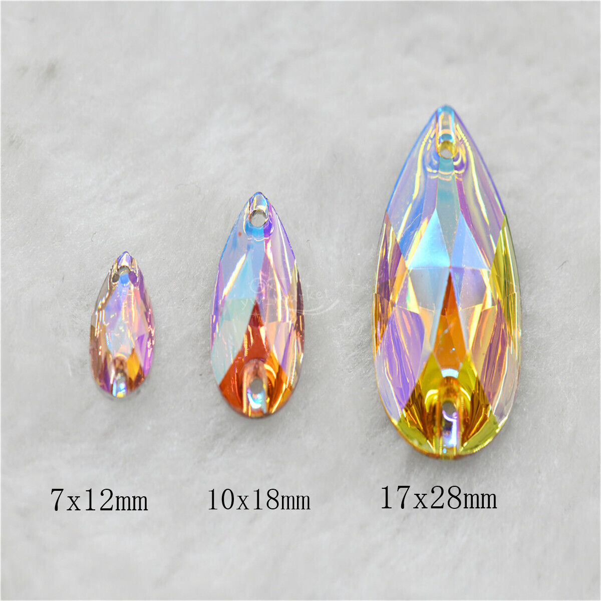 Resin Flatback Teardrop rhinestones Crystals AB Stones sew on dress clothes DIY