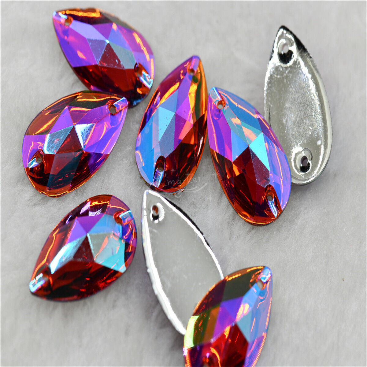 Resin Flatback Teardrop rhinestones Crystals AB Stones sew on dress clothes DIY