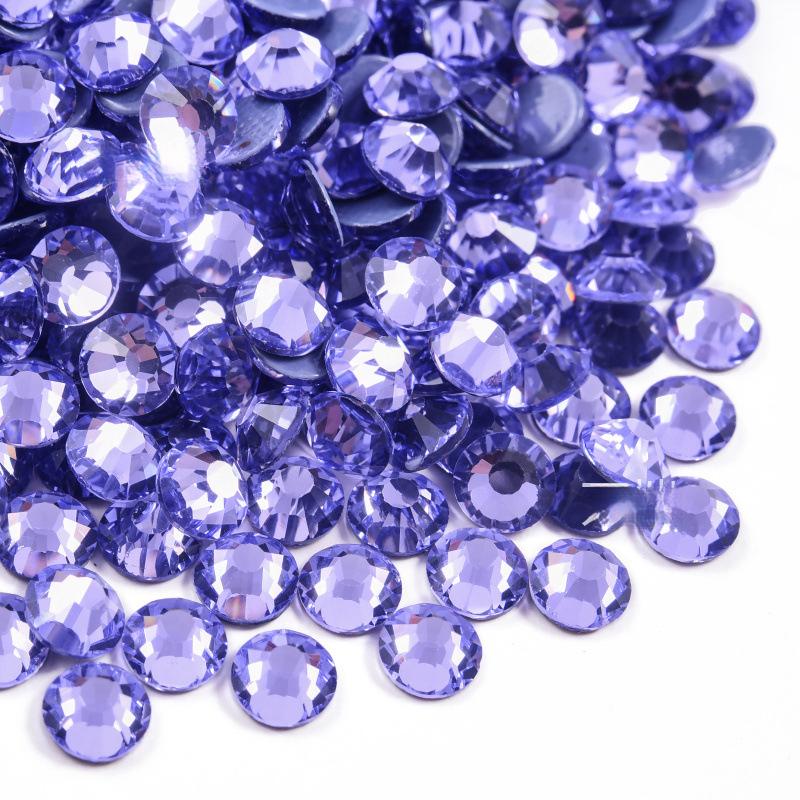 purple series  Hotfix rhinestones Flatback Crystal Iron On Round Stones for clothing Decoration Crafts  Dress diamond