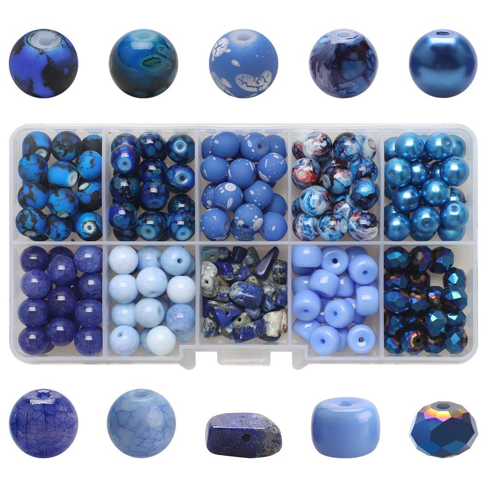 10 grid color series multi-crack bursting flower beads glass crystal loose beads DIY bracelet beaded material package