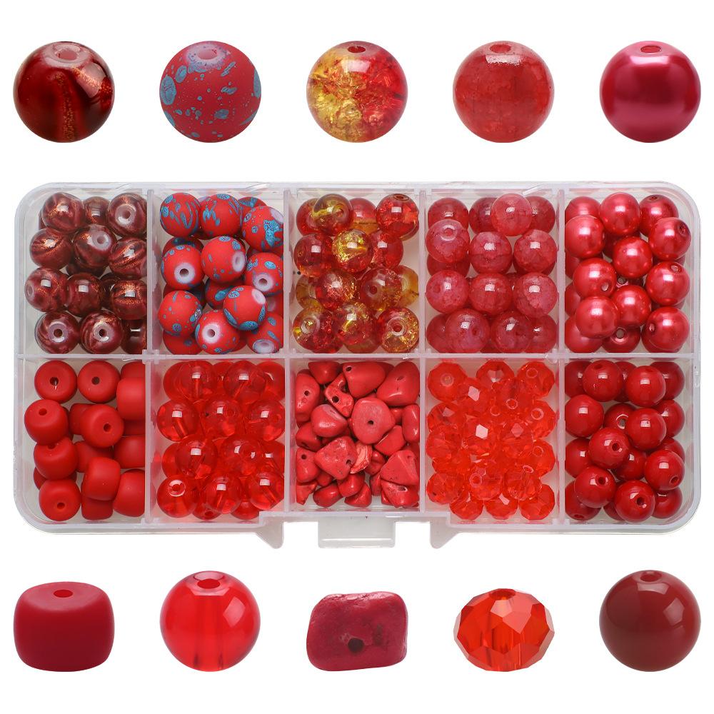 10 grid color series multi-crack bursting flower beads glass crystal loose beads DIY bracelet beaded material package