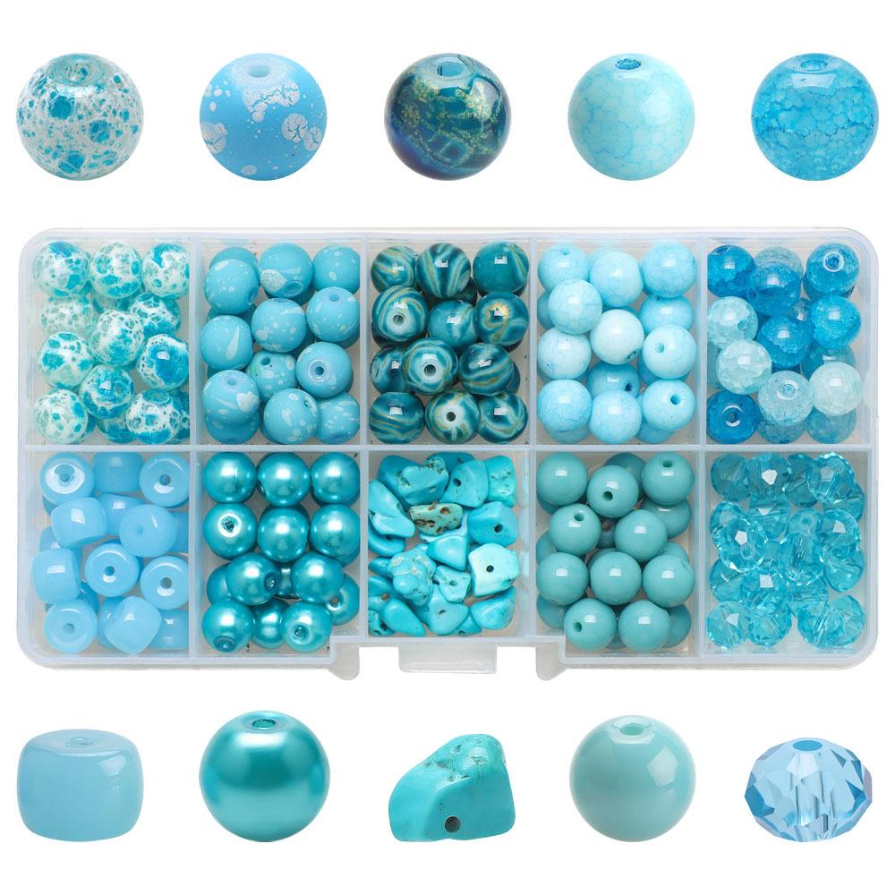 10 grid color series multi-crack bursting flower beads glass crystal loose beads DIY bracelet beaded material package