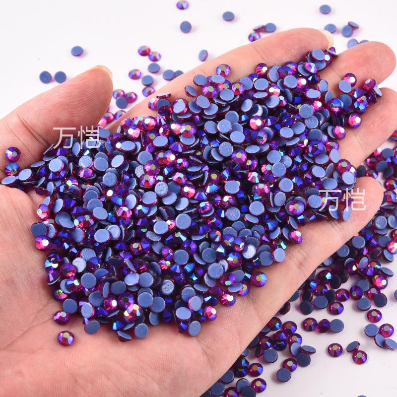 purple series  Hotfix rhinestones Flatback Crystal Iron On Round Stones for clothing Decoration Crafts  Dress diamond