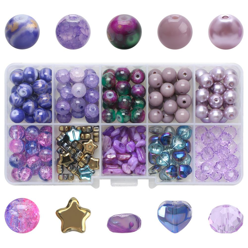 10 grid color series multi-crack bursting flower beads glass crystal loose beads DIY bracelet beaded material package