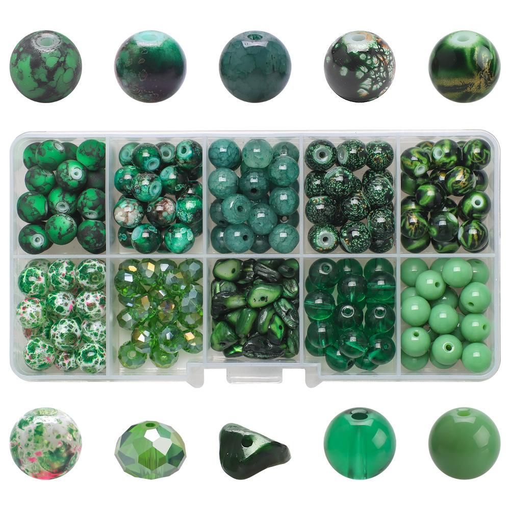 10 grid color series multi-crack bursting flower beads glass crystal loose beads DIY bracelet beaded material package