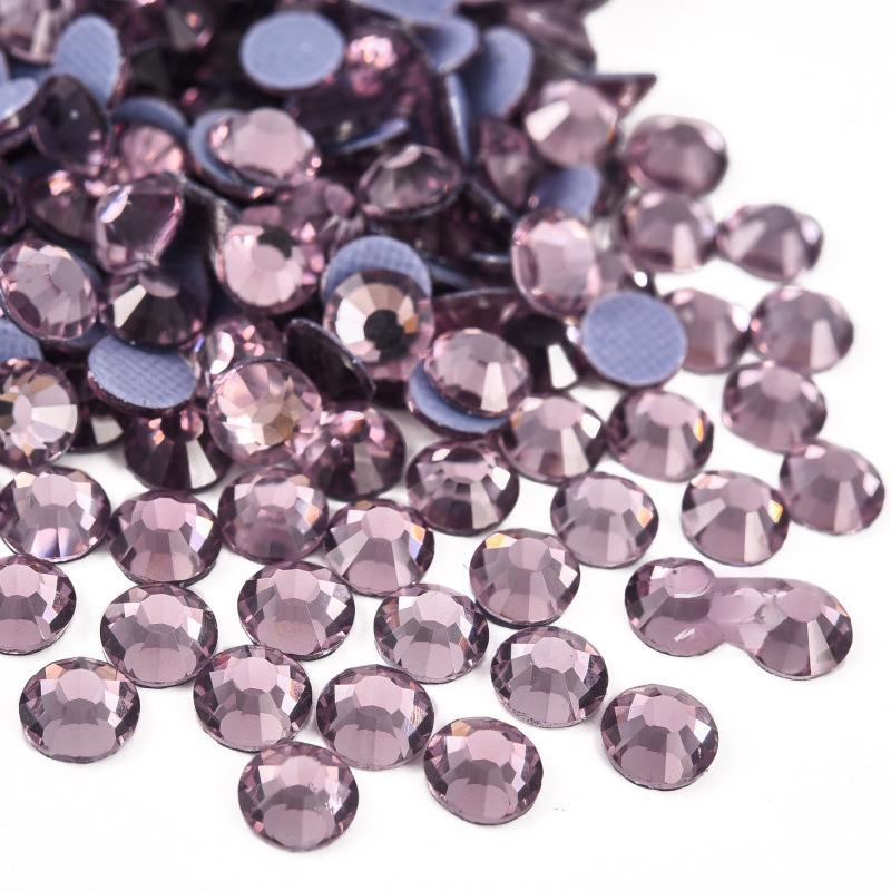 purple series  Hotfix rhinestones Flatback Crystal Iron On Round Stones for clothing Decoration Crafts  Dress diamond