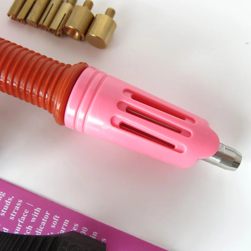 Fast Heated! Hot Fix Rhinestones Applicator Pink Hot Fix Applicator Iron-on Wand EU/US Plug Heat-fix Tool Wand Gun Garment B2852