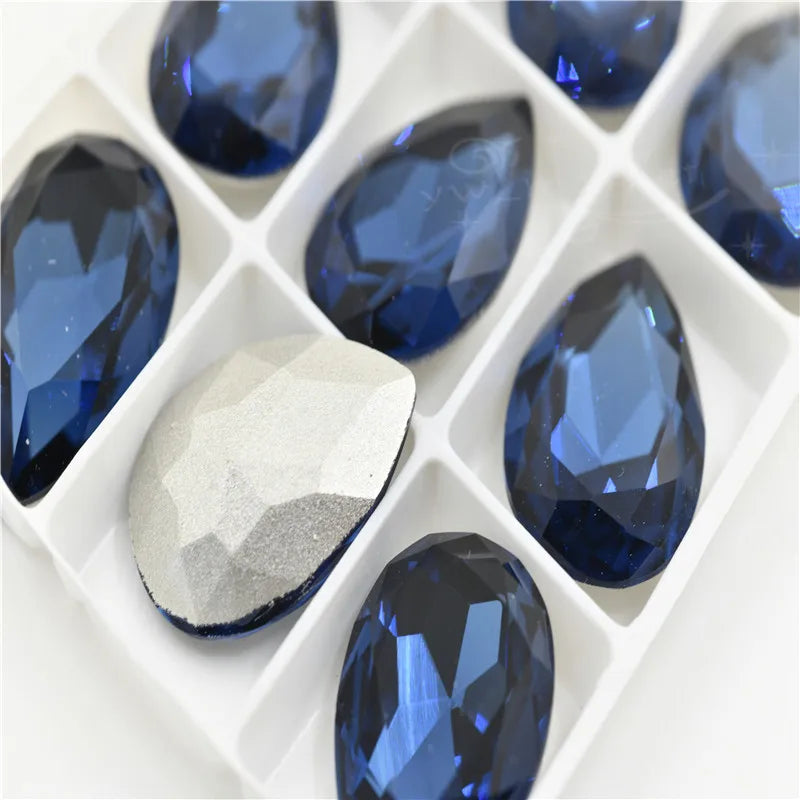 k9 glass crystal Rhinestones Pointback teardrop  super glitter crafts  Wedding Dress Beads For Jewelry Making