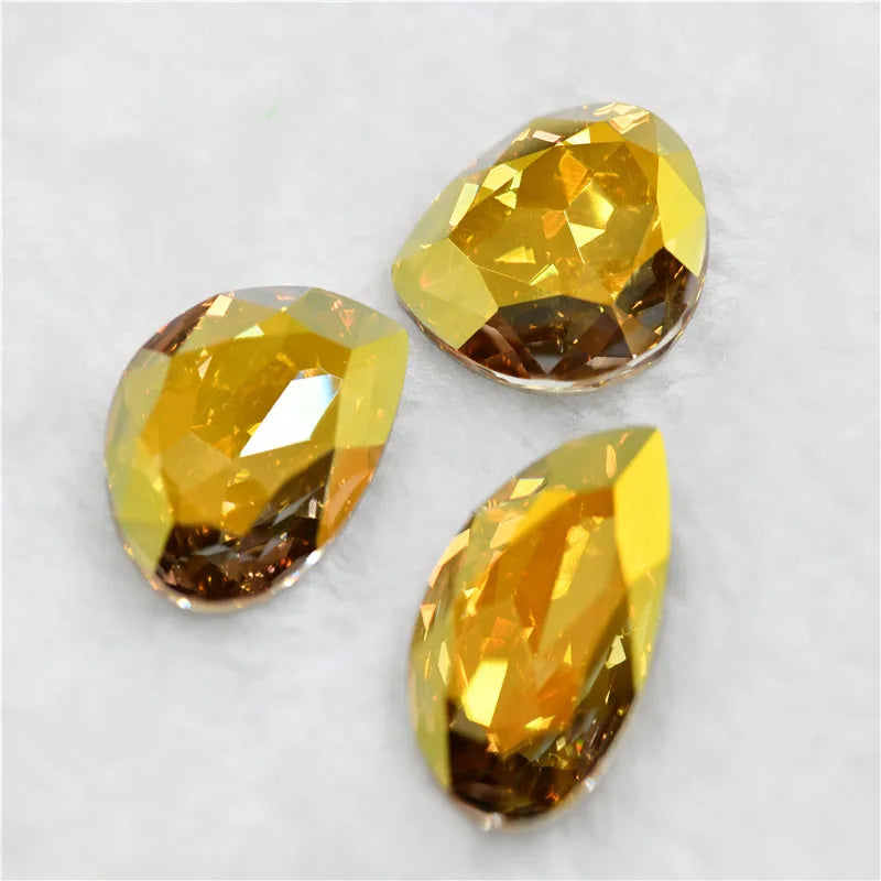 k9 glass Sunshine strass stone beads for  jewels making Rhinestones for DIY Apparel Clothing Decoration teadrop Rivoli