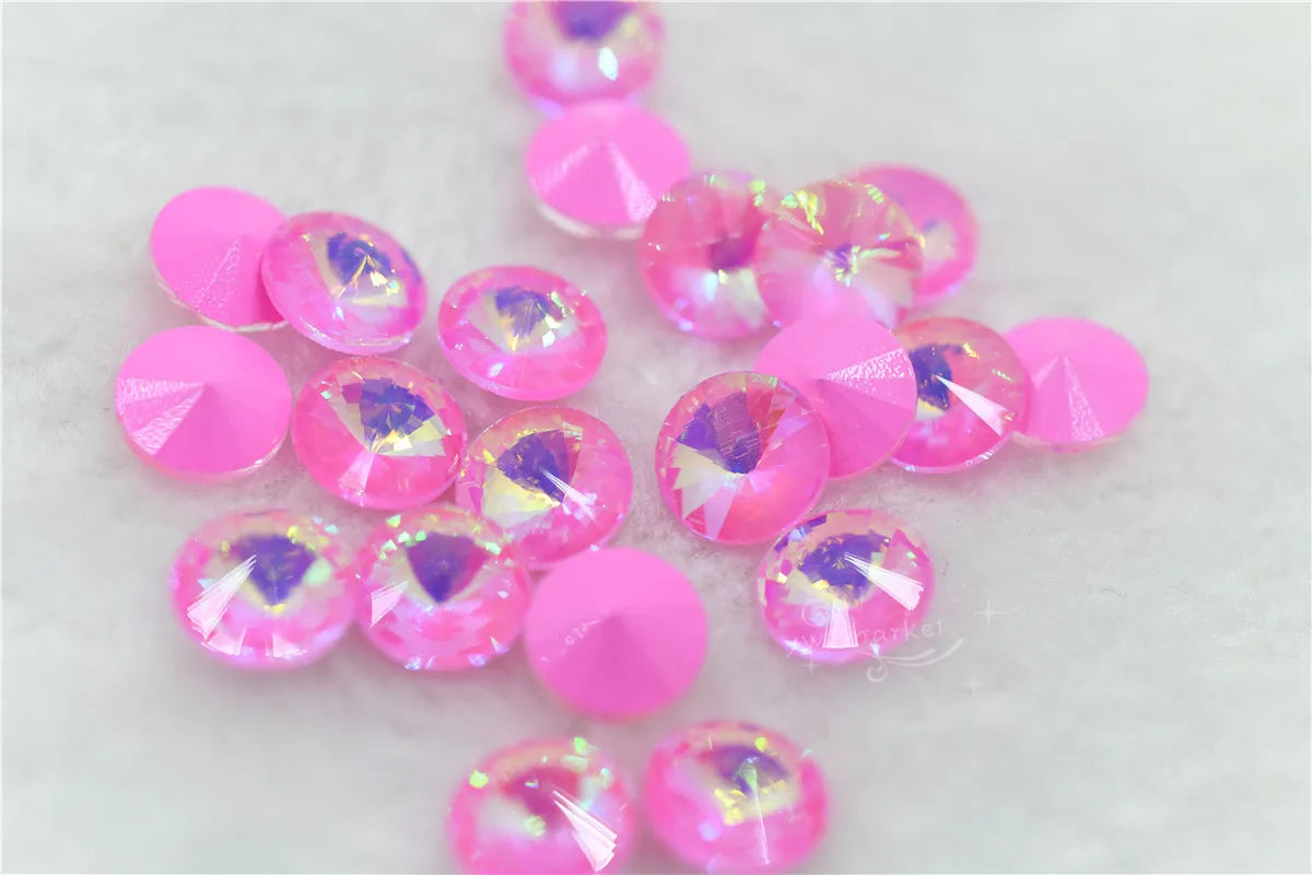 pink mocha ab home decoration beads Rhinestones  Rivoli horse eye  drop Pointback  Glue on Jewelry beads