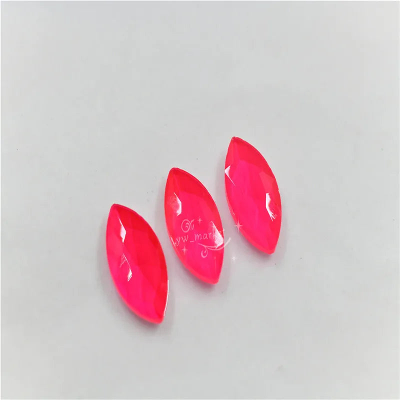 Navette Neon Glass Rhinestones Jewelry Accessories dress decoration strass applique dropshipping 17mmx32mm  9x18mm