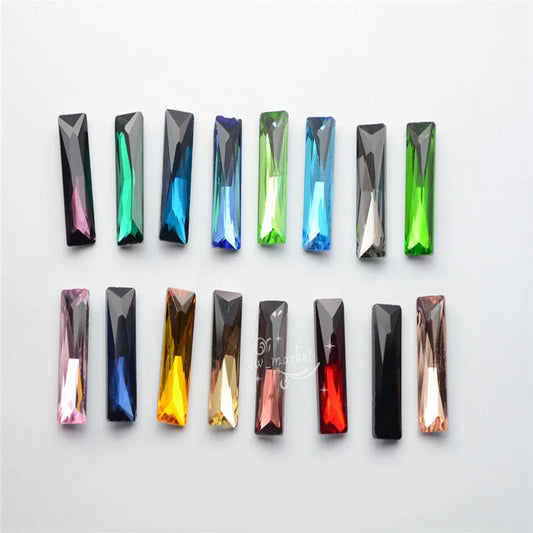 Baguette Pointback Fancy Stone Crystal AB Color Glass Crystals 7x21mm 10x30mm