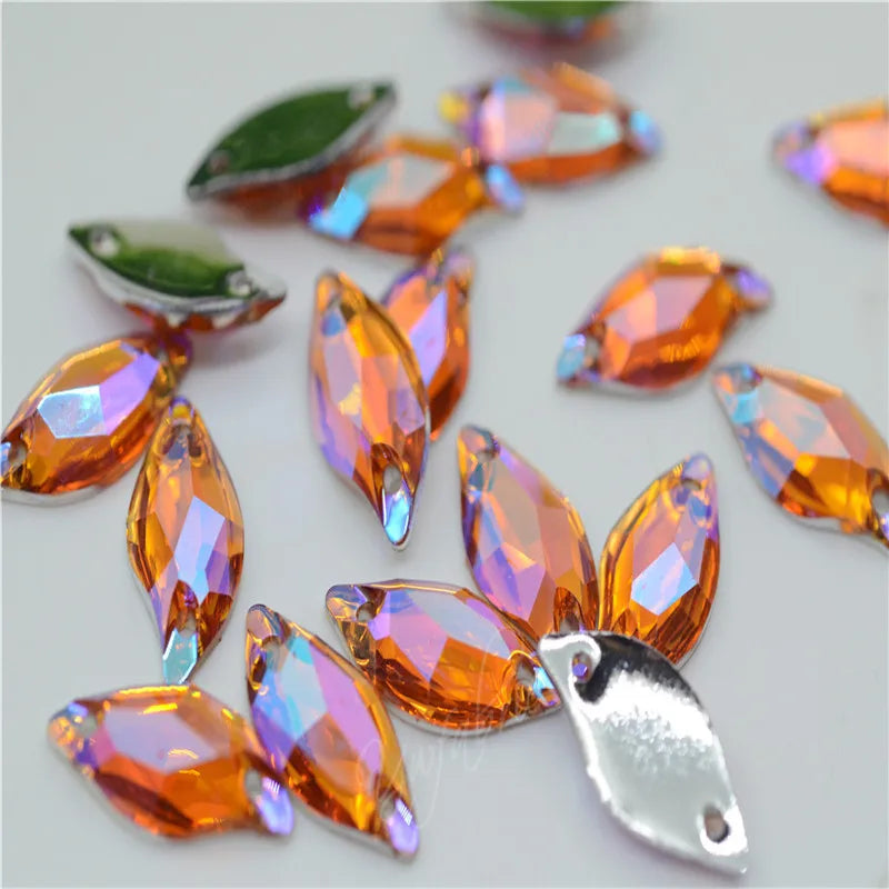 Resin Stones Rhinestones S Shape  AB Acrylic  FlatBack  Strass Gems for Costume Dress Sew on  9x20mm