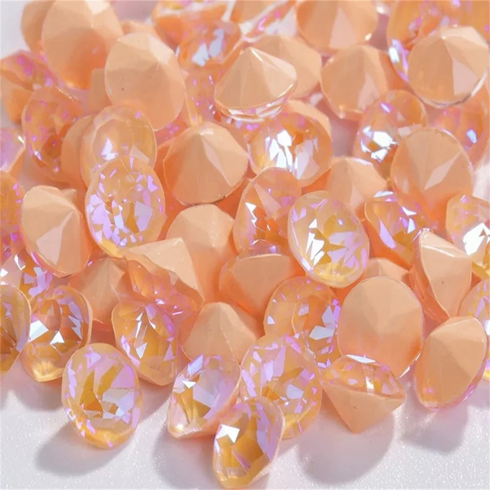 8mm Loose beads K9 Glass Nail Rhinestones Fancy Stones Pointback Crystal Accessories Jewelry Making