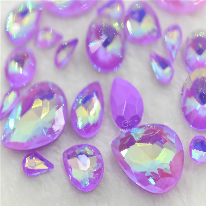 rhinestone purple mocha ab strass stones Rivoli horse eye  teardrop Pointback  Glue on Clothes Amazing gems Jewelry making