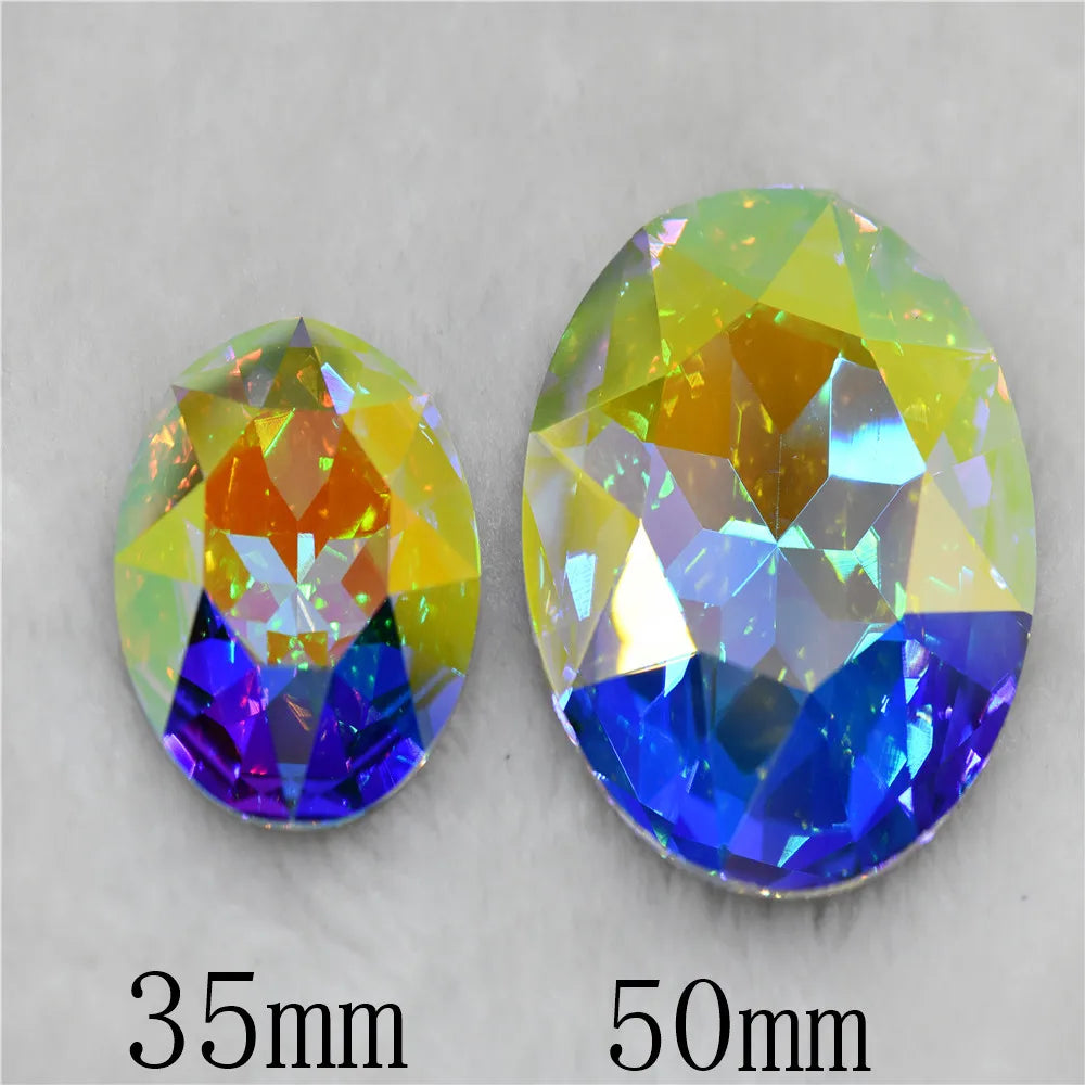 50mm 35mm k9 Large Crystal  Round Glass Rhinestones Jewels Making