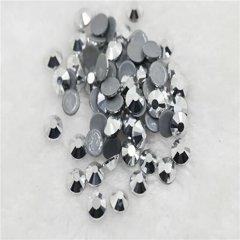 Metallic color SS6-SS30 strass Hotfix Rhinestones flatback crystals beads for needlework diy garment dress diamond glitters