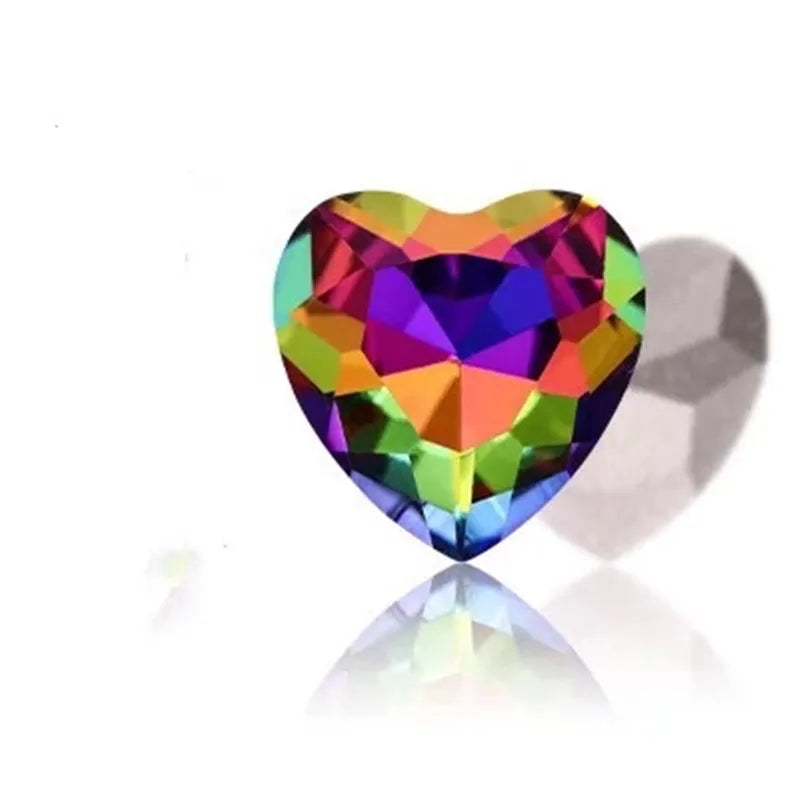 k9  27mm Heart Glass Rhinestones Color Jewels Making 8PCS  Big stones