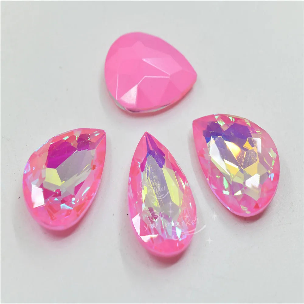 pink mocha ab home decoration beads Rhinestones  Rivoli horse eye  drop Pointback  Glue on Jewelry beads