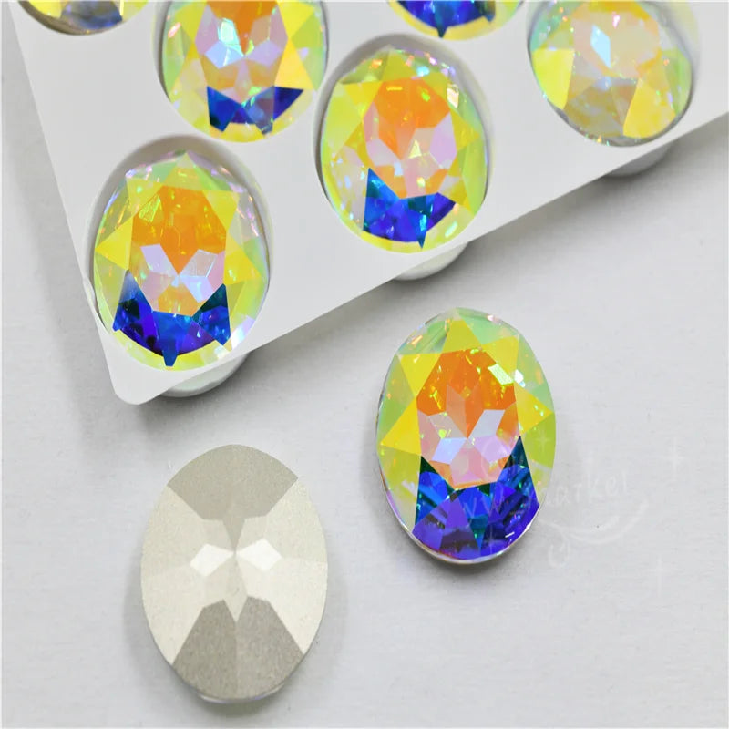 K9 crystal ab DIY beads Teardrop Pointback Glass rhinestones Stones  Jewelry Accessories Home  Decoration  High Quality