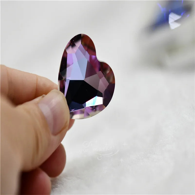 k9  27mm Heart Glass Rhinestones Color Jewels Making 8PCS  Big stones