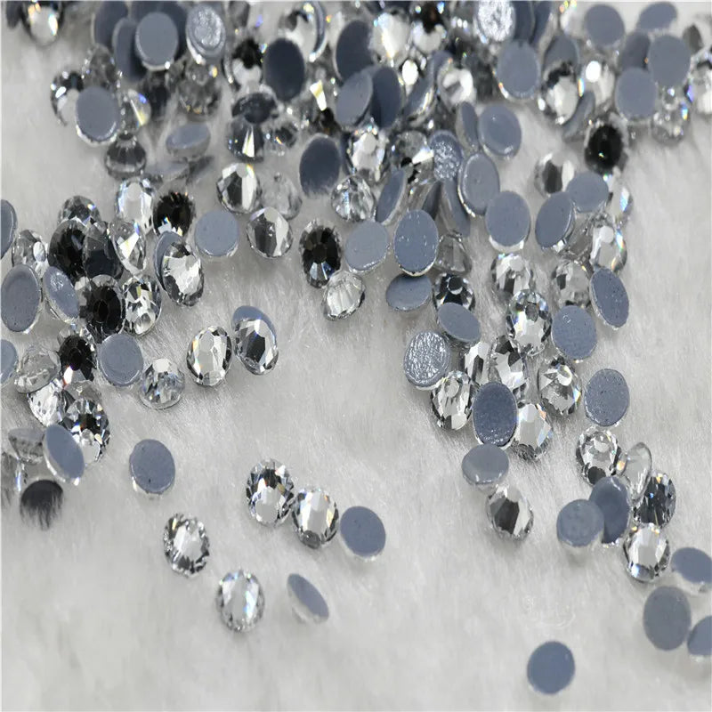 rhinestones Flatback Crystal AB Hotfix  Iron On Round Stones for clothing Decoration Crafts  ss6 ss10 ss20 ss16