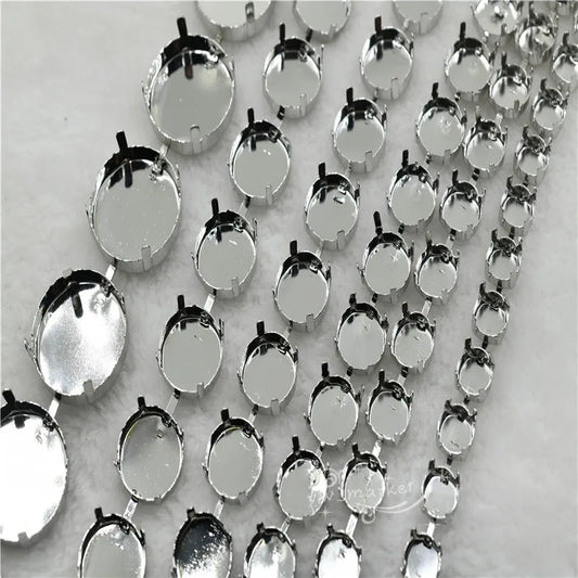 strong empty cup chain silver  large size for round rhinestones 6mm 8mm 10mm 12mm 16mm 18mm 14mm Jewellery Soldering by yard