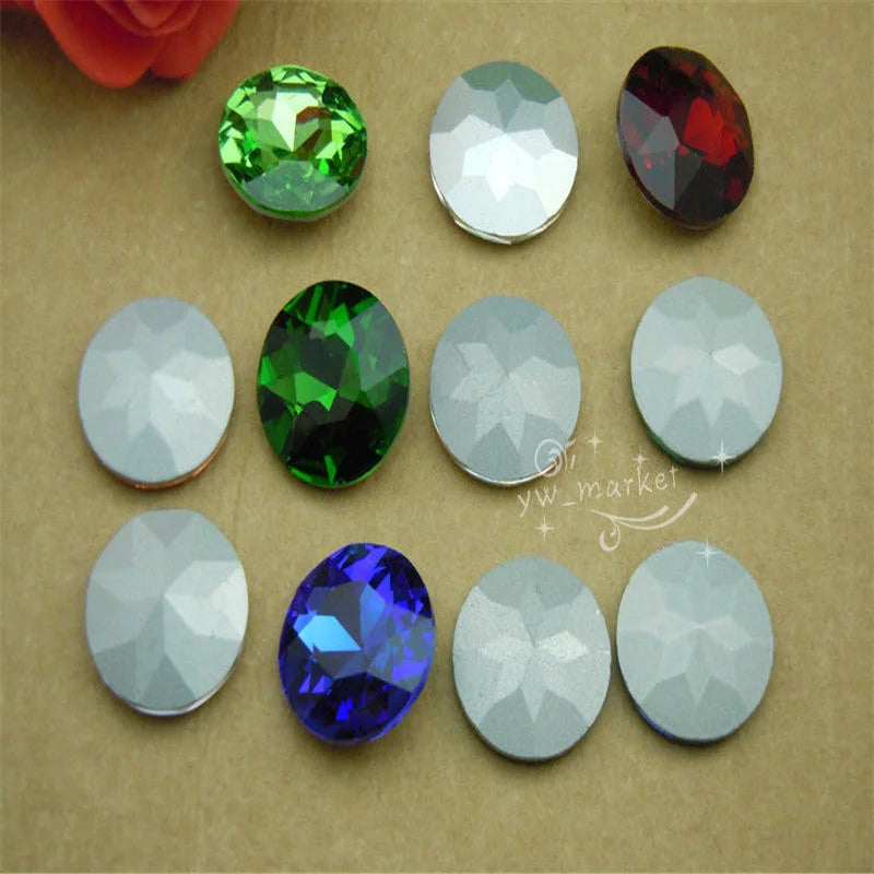 27mm Baoshihua Round strass applique rhinestone Glass Jewels crafts Flat Top Plated Colors 44pcs