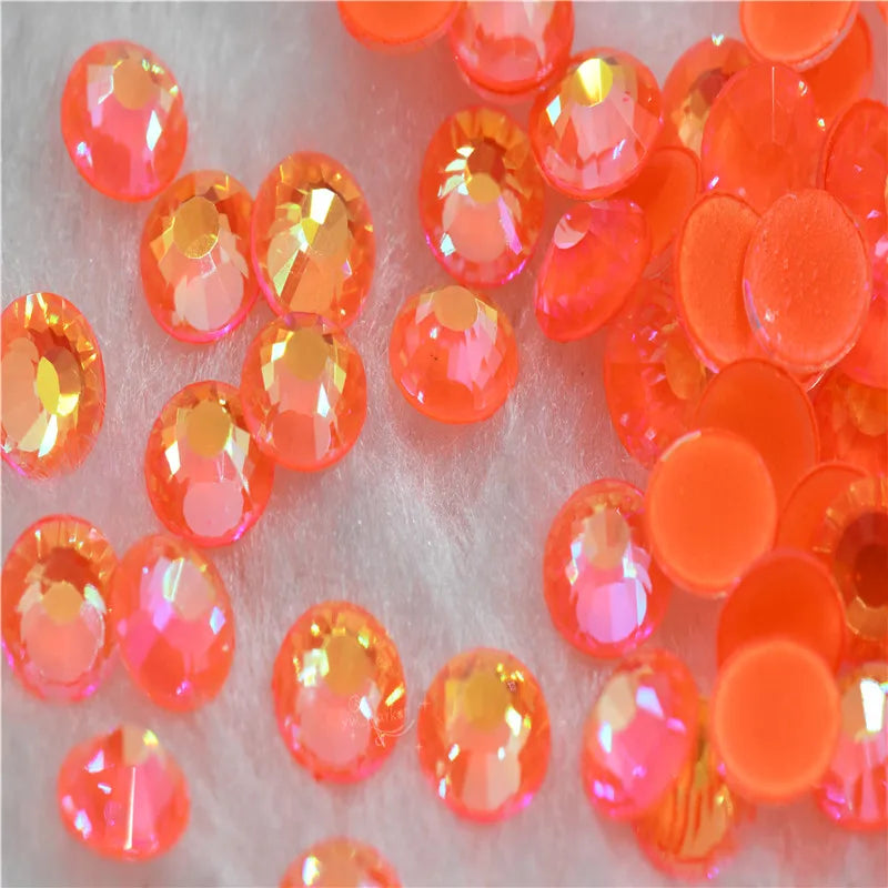 ss6 Rinestones nails crystals Flatback Non Hotfix Nail Art glass Glue  Neon ab ss12 ss16ss20 ss30