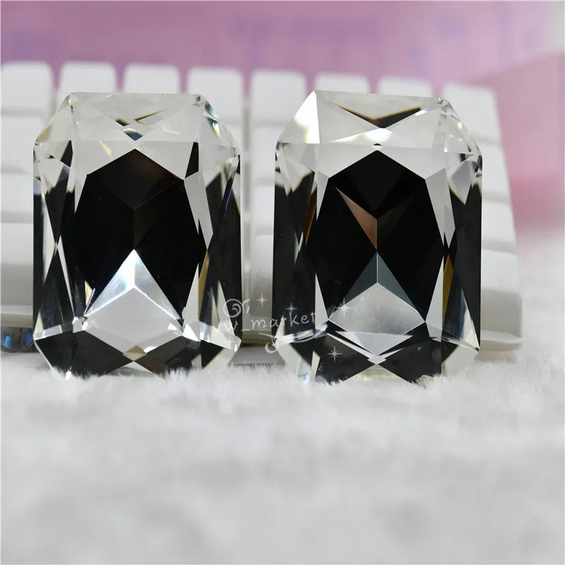 K9 Beads Square 45mmx45mm large stones glass beads crystal rhinestones pintback super shinny