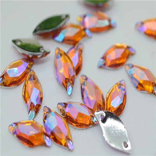 Resin Stones Rhinestones S Shape  AB Acrylic  FlatBack  Strass Gems for Costume Dress Sew on  9x20mm