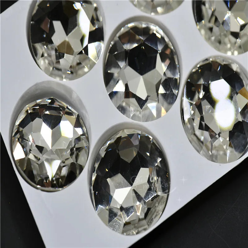 k9 crystal rhinestones clear Navette Round  point back glass stones jewels beads for crafts