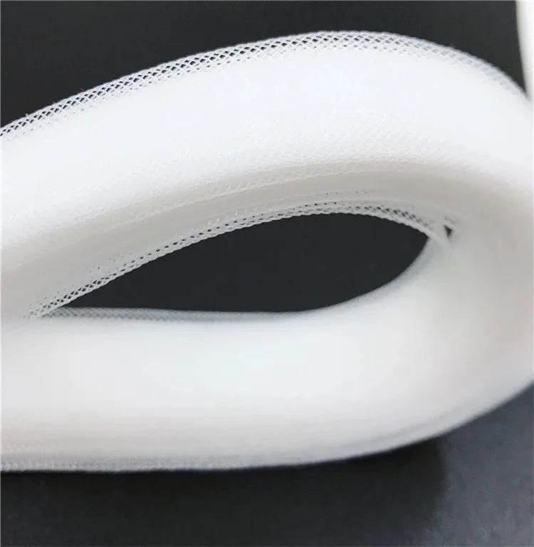 Soft Polyester Mesh Ribbon Flat Plain Crinolines Braid with Horsehair Fabric for Hats Craft wedding Dress 3cm 5cm 7cm