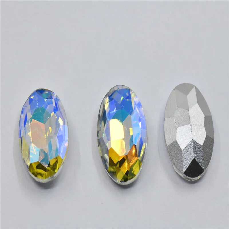 crystal glue on rhinestone crystal appliques glass pointback Paradise Shine color  DIY BEAD jewelry  Needlework accessories